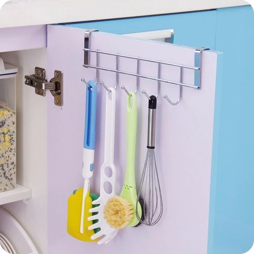 5 Hooks Clothing Coat Towel Hanger Rack Holder Shelf Over Door Home Bathroom Kitchen Hat Organizer Over The Door Hooks