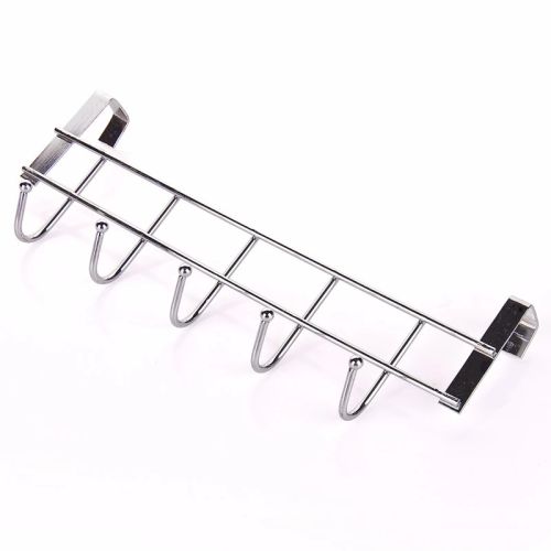 5 Hooks Clothing Coat Towel Hanger Rack Holder Shelf Over Door Home Bathroom Kitchen Hat Organizer Over The Door Hooks