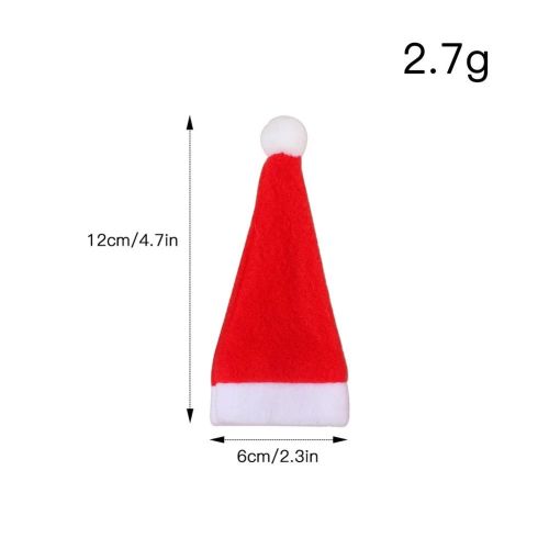 10pcs Cutlery Cover Bag Non-woven Fabric Christmas Hat Cutlery Bag Festive Supplies Holiday Props for New Year Home Party Dinner