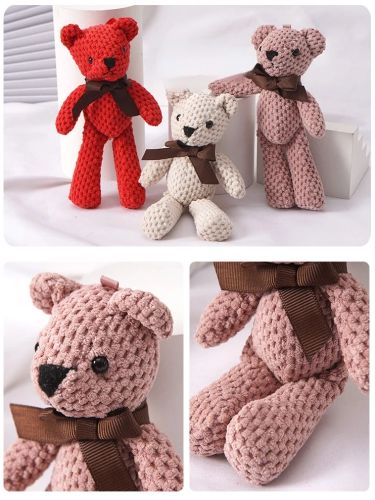 15CM Bear Stuffed Plush Toys Baby Cute Dress Key pendant Pendant Dolls Gifts Birthday Wedding Party Decor