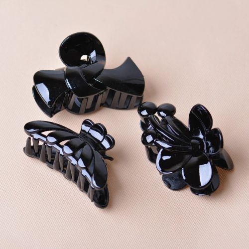 large 1Pcs Women Hair Clip Plastic Acrylic Hairpins Solid Black Hair Crab Claws Girls Make Washing Tool Accessories Headwear
