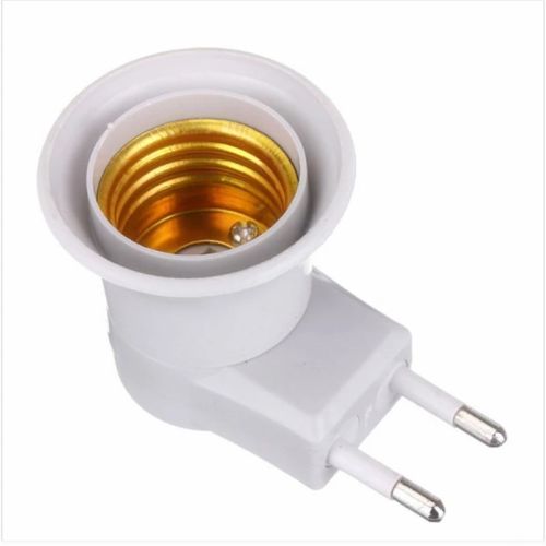 1PC Hot Sell Practical White E27 LED Light Socket To EU Plug Holder Adapter Converter ON/OFF For Bulb Lamp