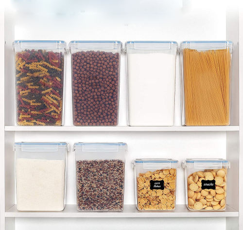 4L Large Food Storage Containers Plastic for Flour, Sugar, Baking Supplies Flour Kitchen Pantry Plastic Clear box