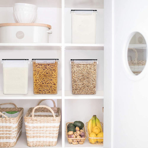 4L Large Food Storage Containers Plastic for Flour, Sugar, Baking Supplies Flour Kitchen Pantry Plastic Clear box