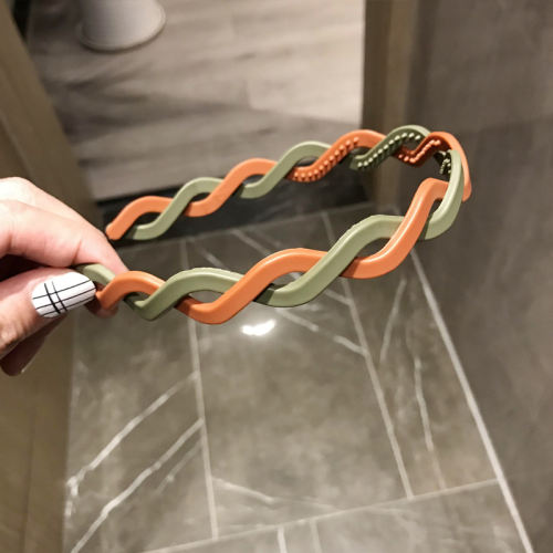 2021 Non-slip Retro Hair Hoop Headbands For Women Girls Handmade Twist Hairband Bezel Hair Accessories Plastic Jewelry Making