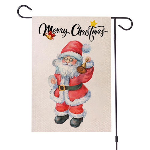 1PC Christmas Garden Flag Santa Claus Socks Banner Double Sided Printed Xmas Party Holiday Supplies