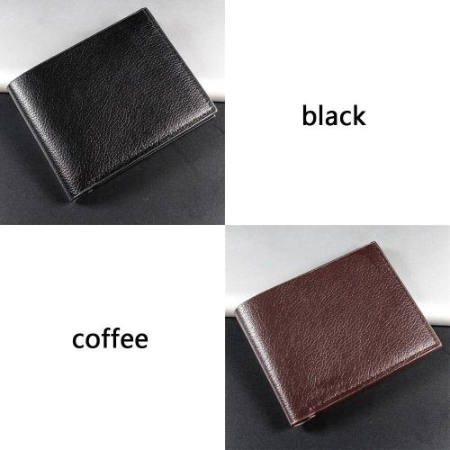 Men PU Leather Short Wallets Leisure Lightweight Black Coffee Wallets Business Purse Bi-fold Small Wallet ID Card Holders