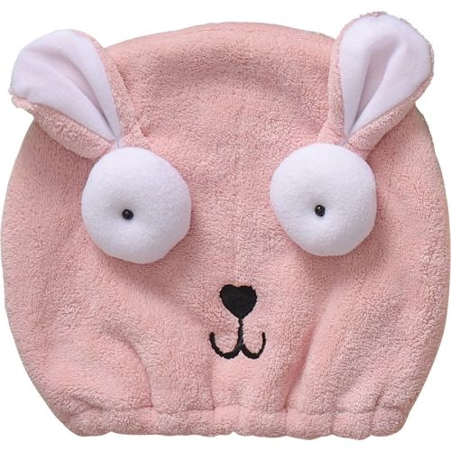 Cute cartoon parent-child fiber hyperabsorbent adult hair towel coral down soft shower cap for children