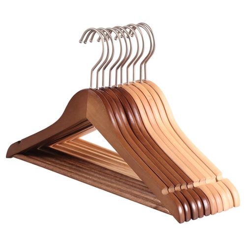 5Piece Solid Wood Hangers for Clothes Drying Rack Clothing Non-Slip Wooden Hangers Suit Shirt Trousers Sweaters Dress Organizer