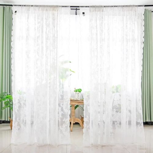 White Tulle Curtains Jacquard Lace Window Curtains In The Living Room Fly Screen Elegant Room Curtains Sheer Home Decor