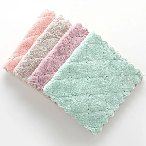 Glass Window Dish Cleaning Cloth Microfiber Kitchen Cleaning Towel Anti-Grease Wiping Rags Absorbable Fish Scale Wipe Cloth