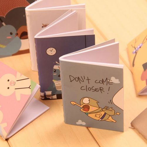 mini 6*8cm Notebooks School Supplies Kawaii Cartoon Image Notebook Vintage Retro Notepad Note Book Kids Korean Stationery