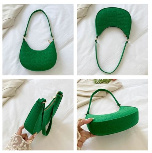 Fashion Women Handbag Solid Color Casual Mini Underarm Bag Female Green Chain Shoulder Pouch Hot Sale Ladies Leather Tote Bag