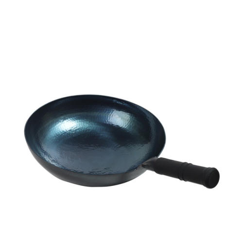 Chinese Traditional Handmade Carbon Steel Forging Wok Pre Seasoned Wrought Iron Cauldron Non-stick Gas Pot