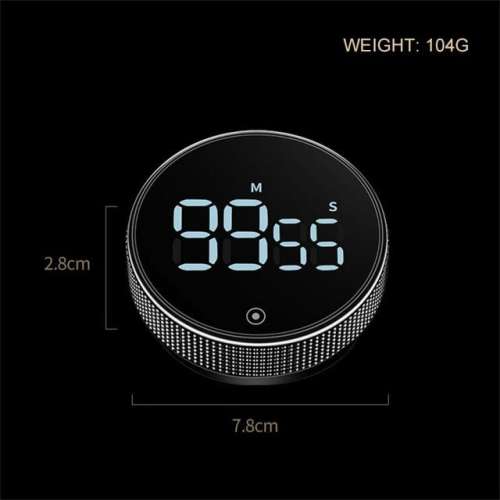 Magnetic Kitchen Timer Self Regulated Rotary Timer Magnetic Suction Led Mute Timer Kitchen Countdown Beauty Movement Reminder