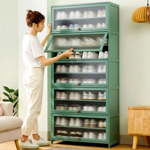 Shoe cabinet door entry door against the wall shoe shelf multi-storey home rental house strong and durable simple storage cabine