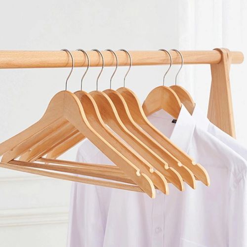 Wooden Hangers High Durability Groove Design Non-Slip Smooth Surface Burr Free Space-saving Reusable Shirt Wooden Hanger Clothes