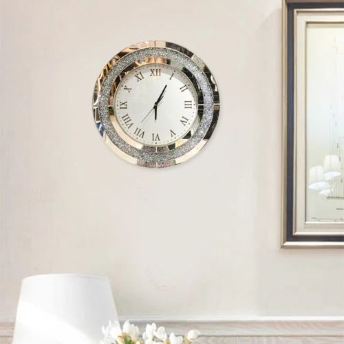 Wall-mounted decorative electronic clock fashionable minimalist glass wall clock light luxury clock living room