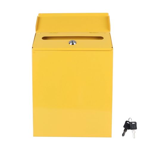 Tin Mailbox White Safe Post Tin Box Key Tickets Box Wall Mounted Mailbox Iron Letter Box Office