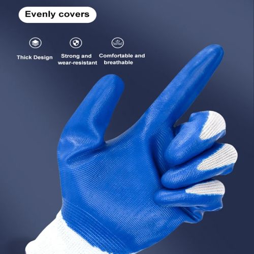 Nitrile Gloves Oil-resistant Gloves Dry Work Non-slip Wear-resistant Dingqing Industrial Dipped Labor Protection Gloves