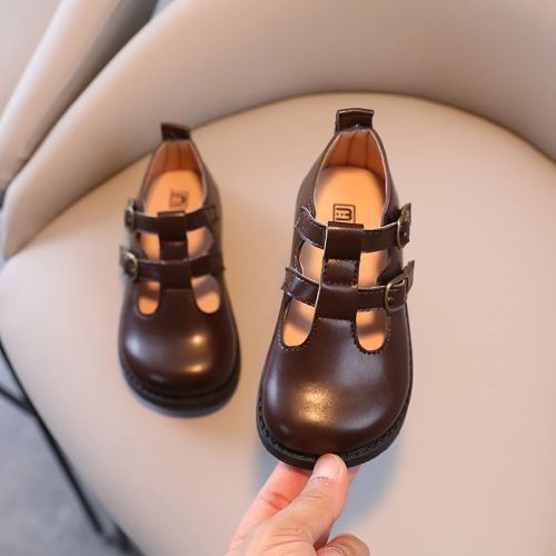 2021 New Kids Daily PU Leather Solid Shoes with Plat, Classical Students footwear, Boys and Girls Casual shoes , white , Black
