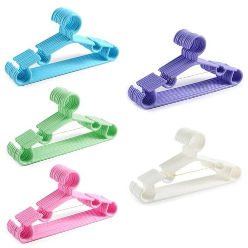 2022 New 10Pcs/Set Portable Children Clothes Hanger Toddler Baby Coat Plastic Hanger Hook