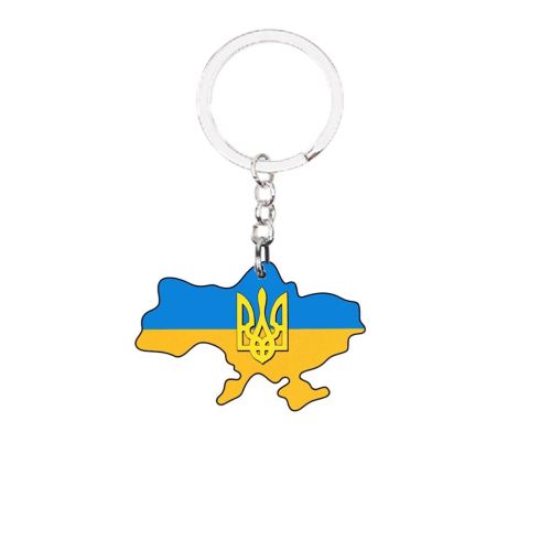 New Tryzub Love Peace Ukraine Keychain My Homeland Glass Retro Alloy Keyring Ukrainian Symbol Badge Bag Pendant Car Key Chains