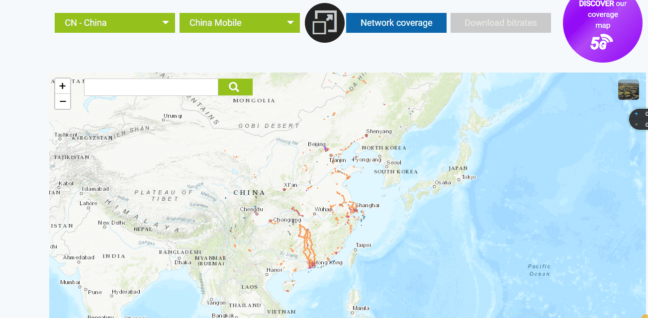 3G, 4G, 5G Coverage Map