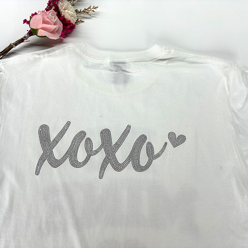 xoxo Valentine's Day spangle transfers