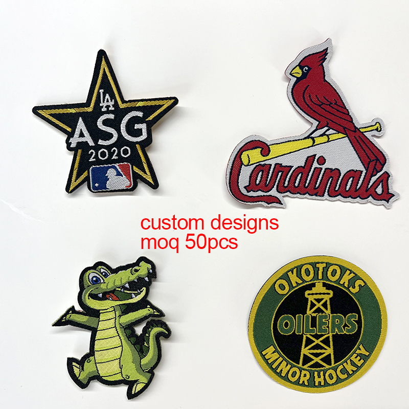 custom logo letter sew on embroidery full embroidered patches for garment