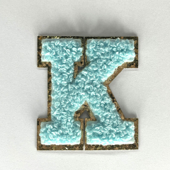 Glitter Towel Alphabet Letters Iron on Chenille Patch for Man Women