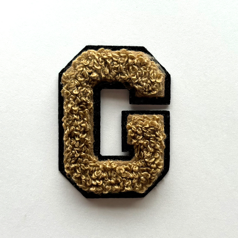 e Customized Colors 5.5cm Chenille Patches Heat Press Iron-on Letter Patches