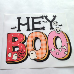 hey boo heart fall Halloween pumpkin ghost boo dtf heat transfers