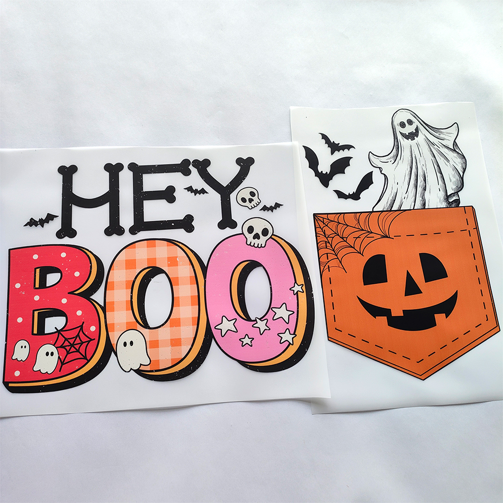 custom Halloween pumpkin ghost boo fall dtf heat transfers for clothes