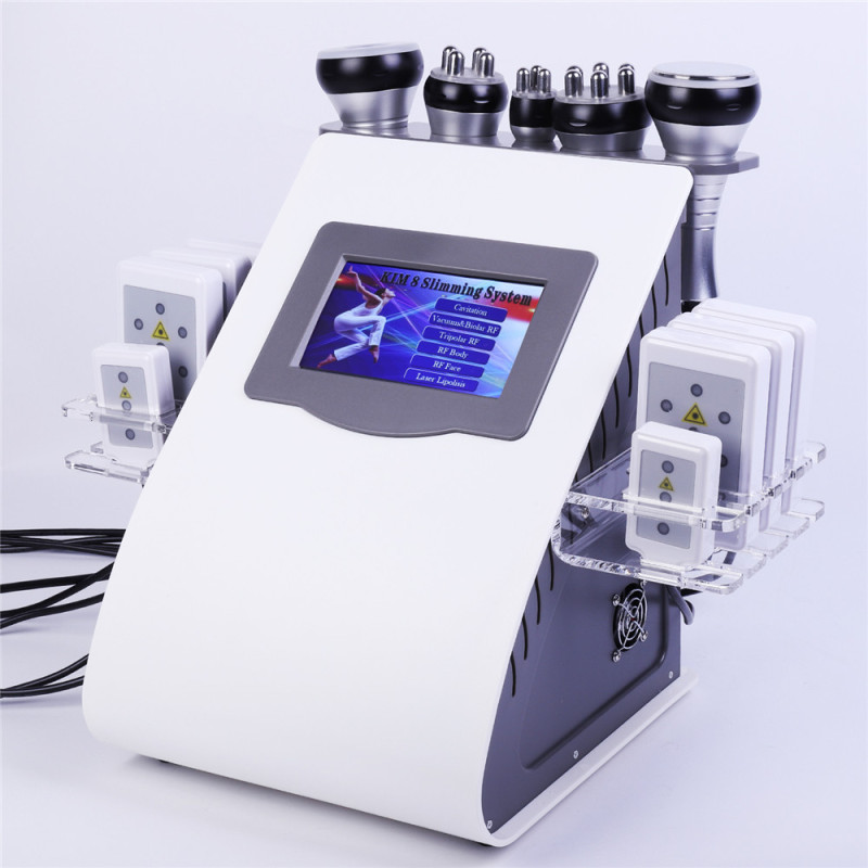 6 In 1 40K Ultrasonic Cavitation Vacuum Radio Frequency Laser 8 Pads Lipo Laser Slimming Machine