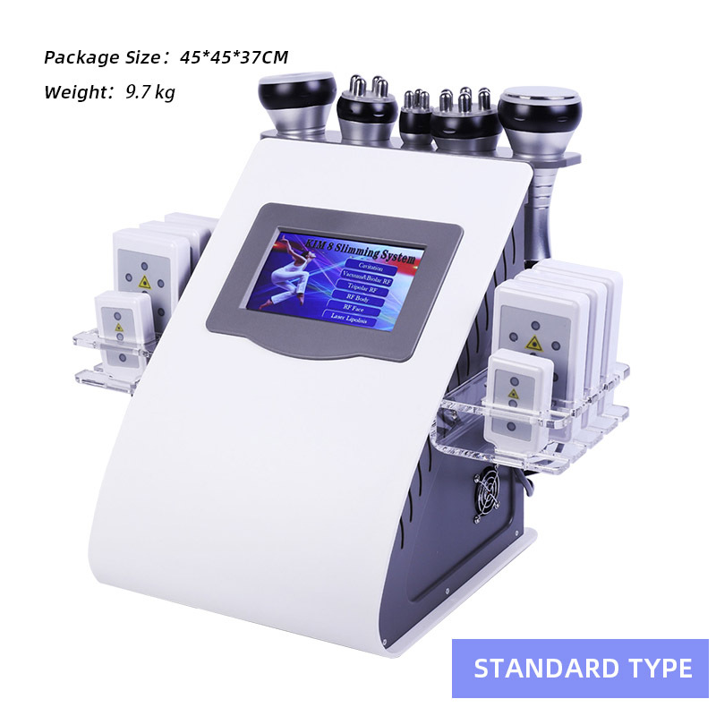 6 In 1 40K Ultrasonic Cavitation Vacuum Radio Frequency Laser 8 Pads Lipo Laser Slimming Machine