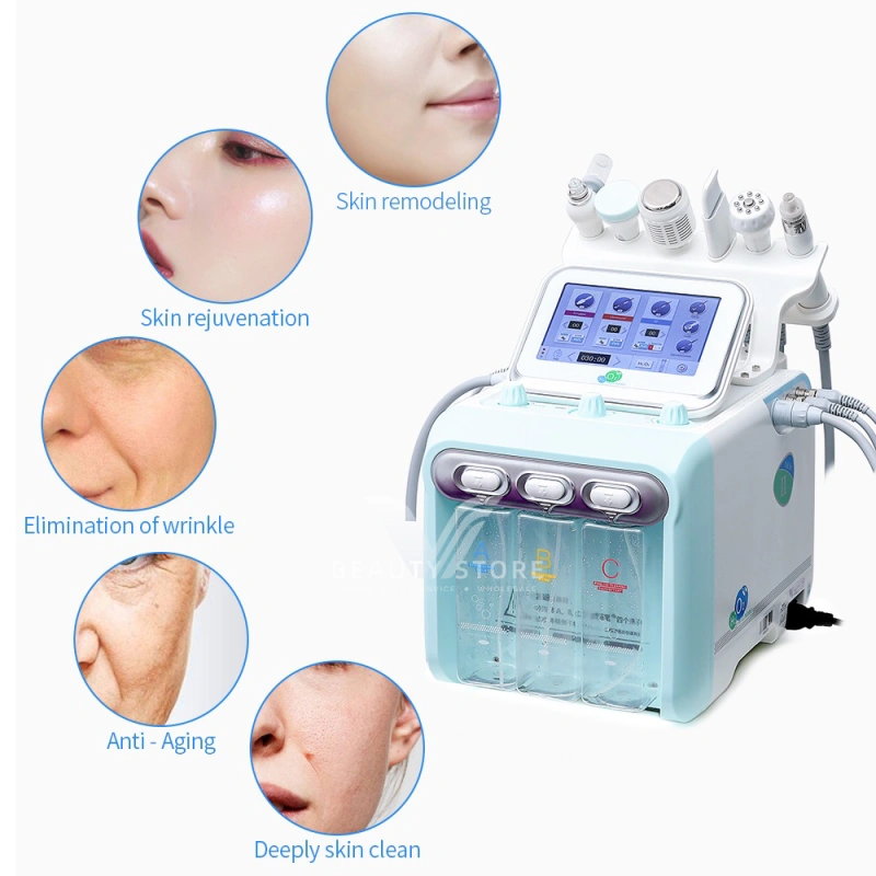 6 In 1 H2O2 Water Oxygen Jet Peel Skin Cleansing Microdermabrasion Facial Machine