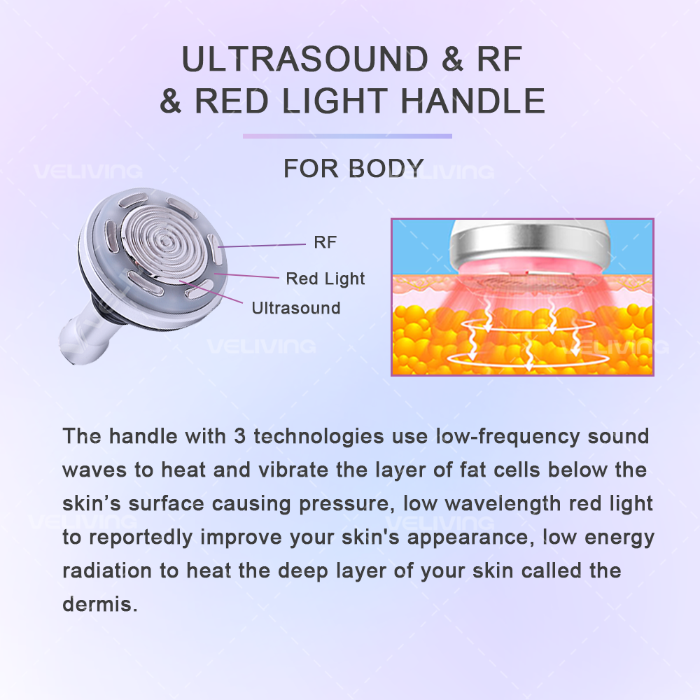 2022 New 7 In 1 Fat Burning Vacuum RF 40k Ultrasonic Cavitation Machine