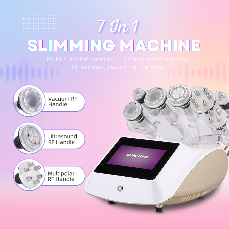 2022 New 7 In 1 Fat Burning Vacuum RF 40k Ultrasonic Cavitation Machine