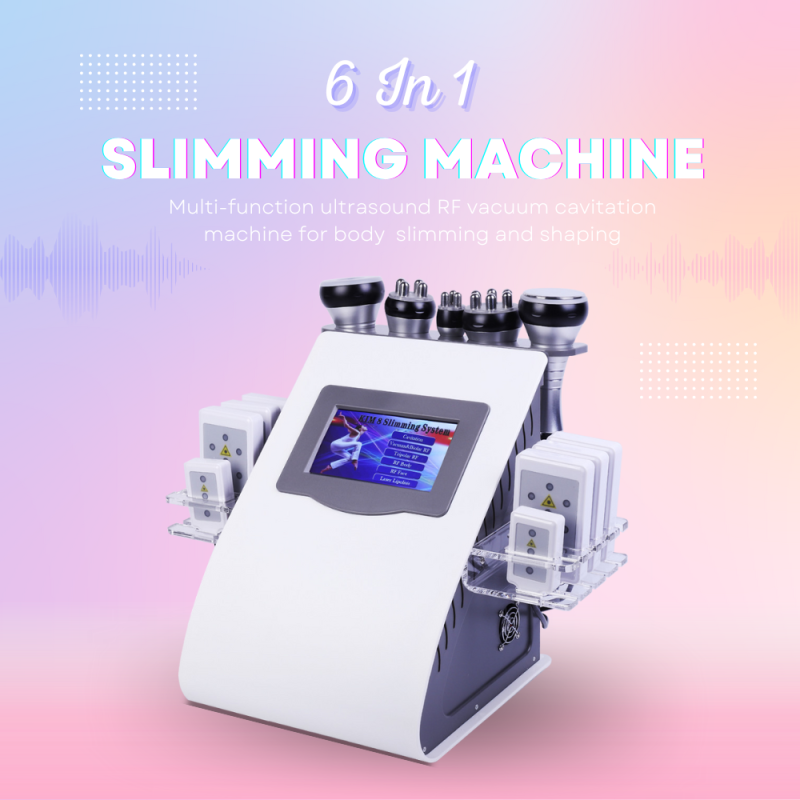 6 In 1 40K Ultrasonic Cavitation Vacuum Radio Frequency Laser 8 Pads Lipo Laser Slimming Machine