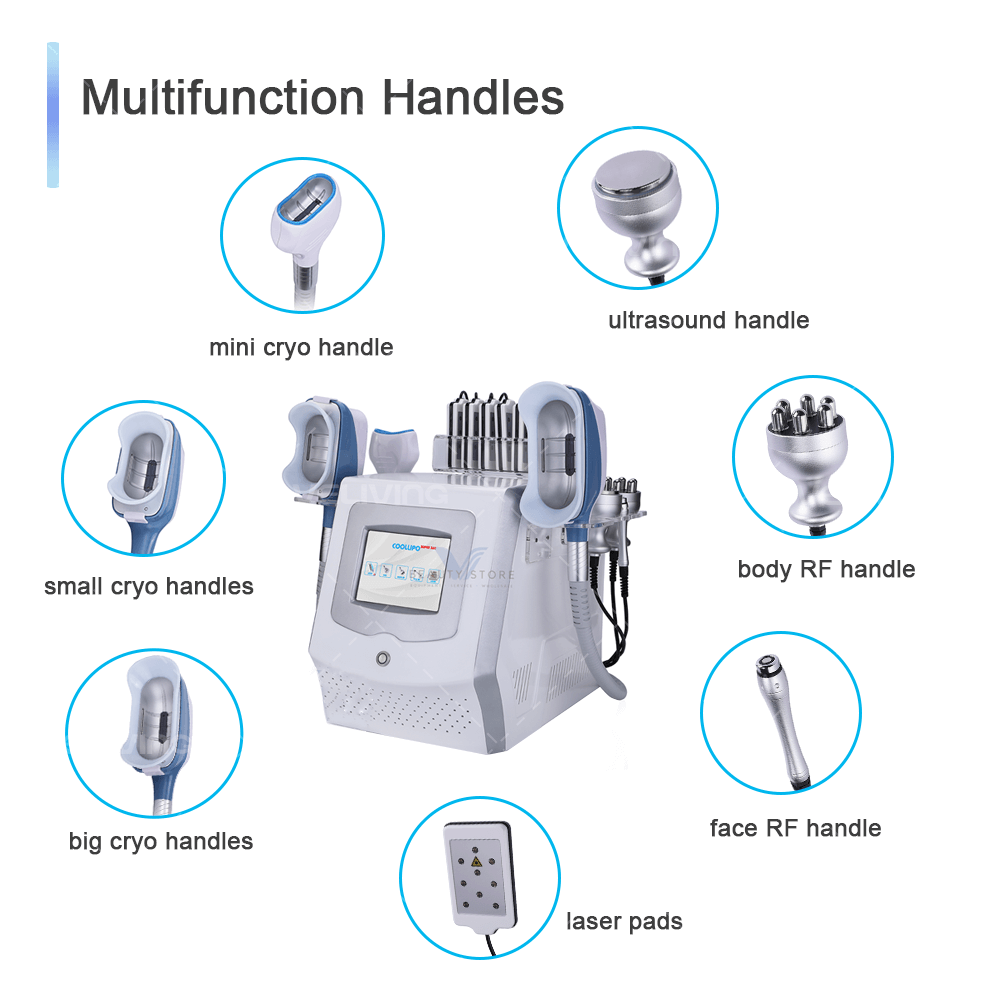 CRYOSCULPTING Fat Freezing Body Cavitation Machine With 6 Handles