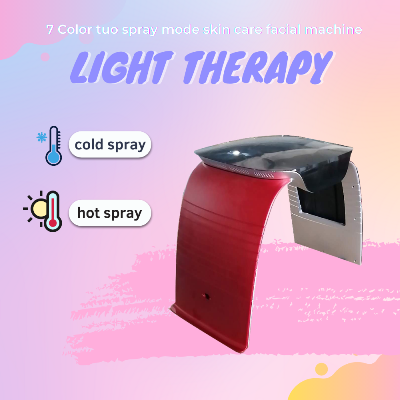 7 Colors PDT LED Light Therapy Skin Rejuvenation Machine With Hot and Cold Steamer