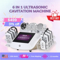 USA Warehouse 40k 6 in 1 Professional Ultrasonic Cavitation Machine