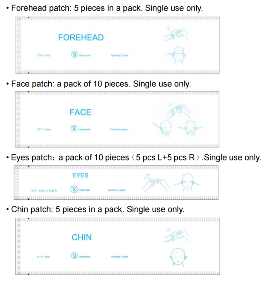 Forehead patch of EMRF face lifting machine (5 pieces in a pack)