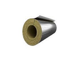 Rock wool pipe with foil