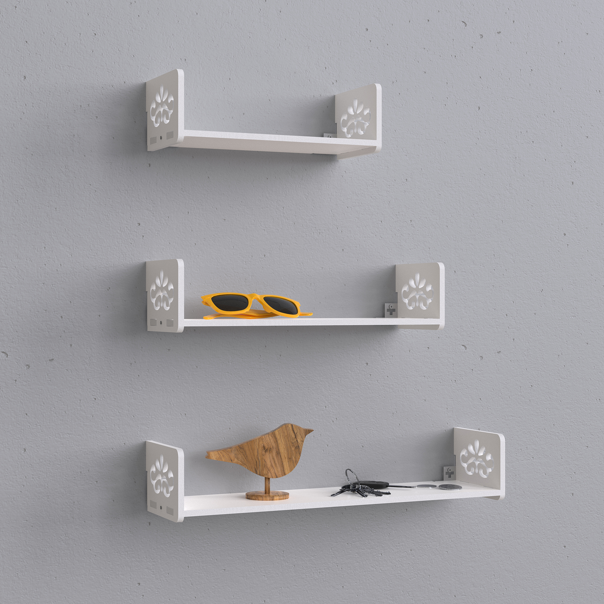 PVC Floating Shelves Set of 3