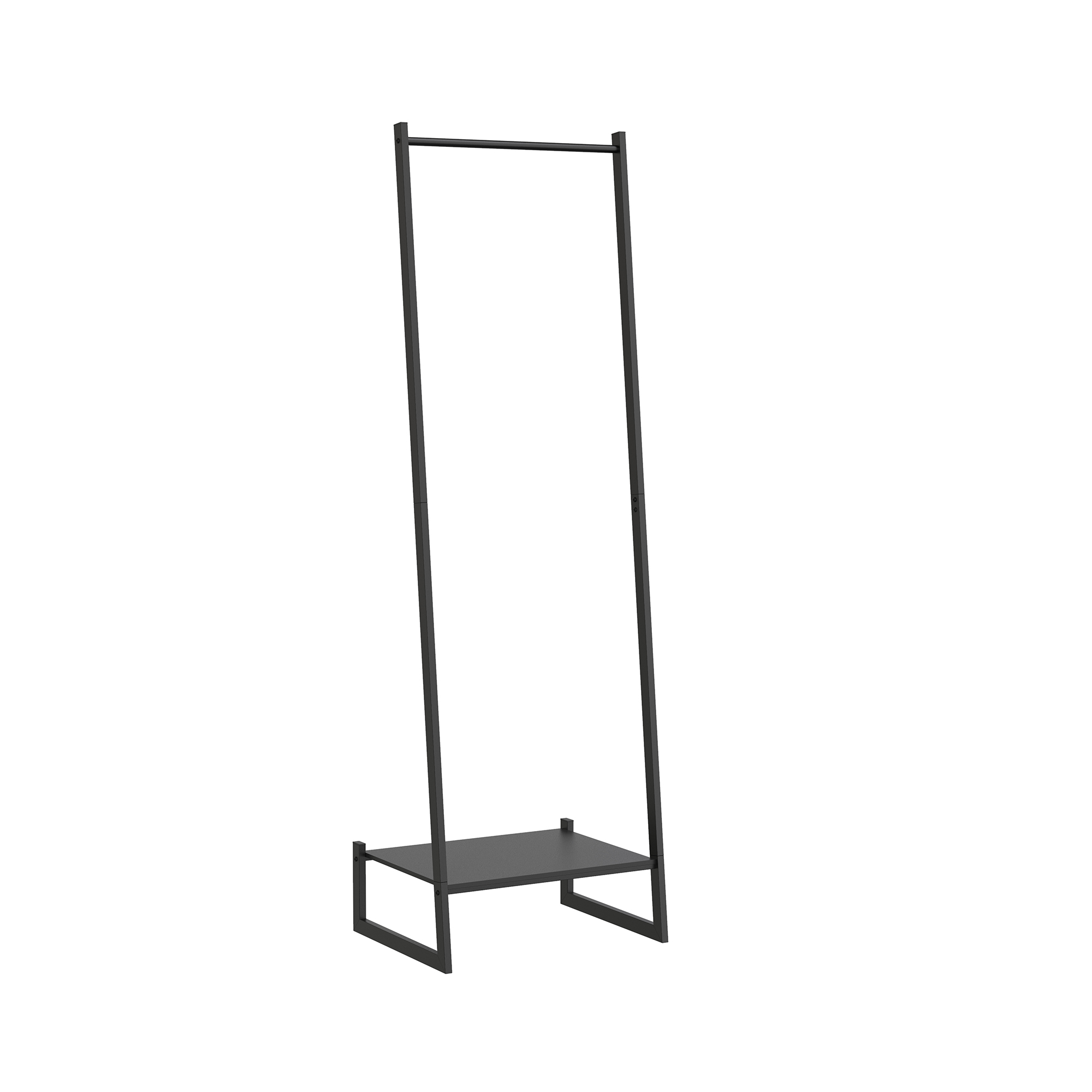 Single Pole Garment Rack with Bottom Shelf