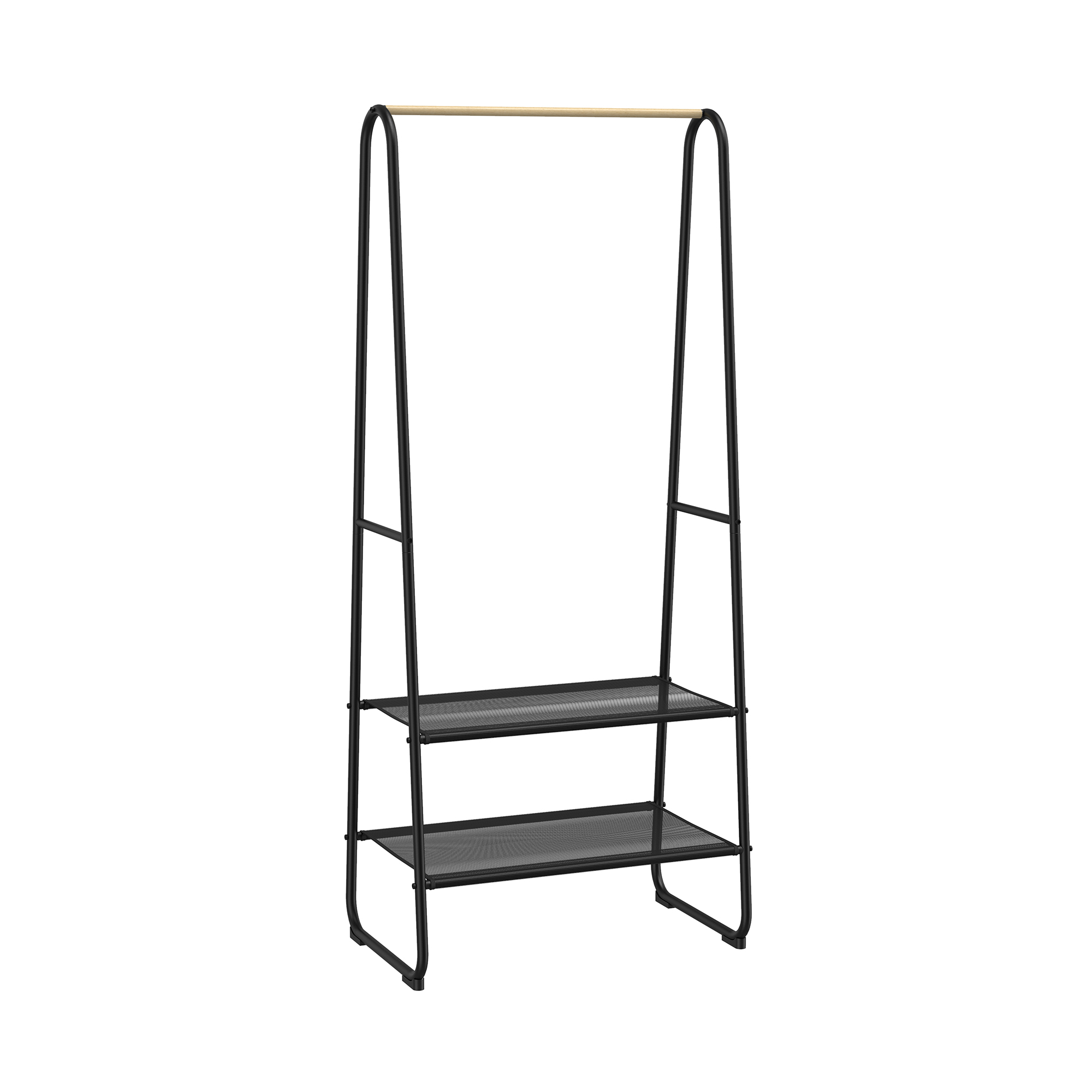 Singel Metal Garment Rack with Shelves