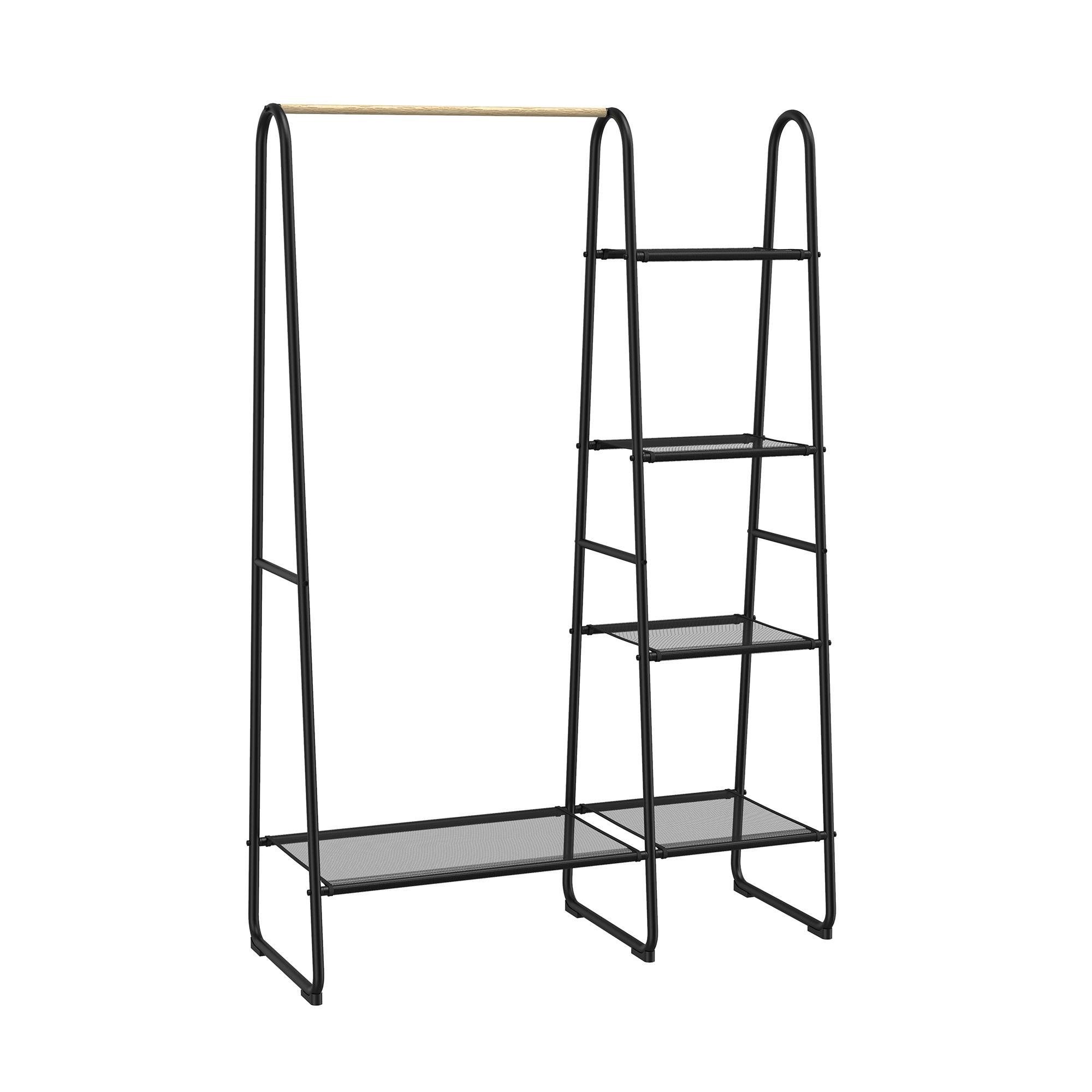 Double Metal Garment Rack with Shelves,Garment Racks