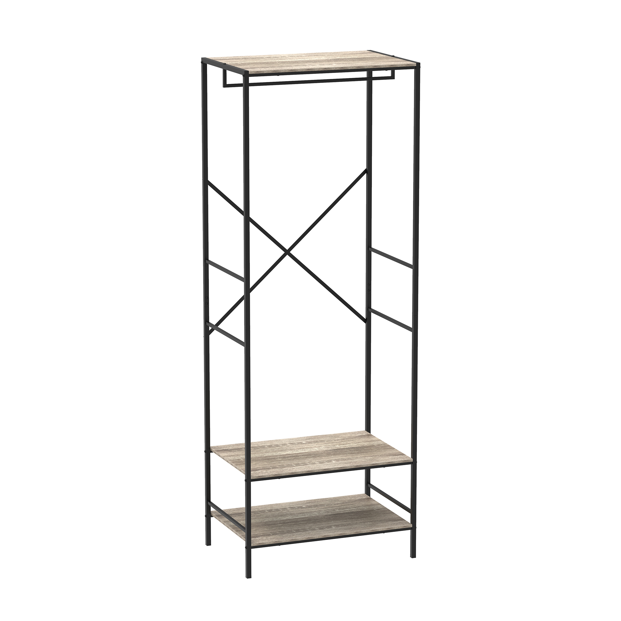 Metal Garment Rack with shelves